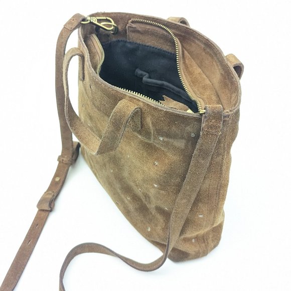 Madewell Suede Purse w metal studs and removable adjustable shoulder strap - Picture 8 of 15